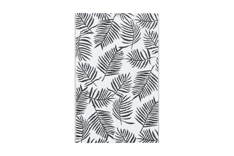 udendørstæppe 160x230 cm PP hvid og sort - Tekstiler - Tæpper - Udendørs tæpper