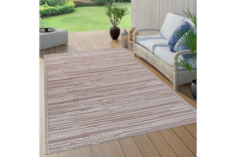 udendørstæppe 190x290 cm PP brun - Tekstiler - Tæpper - Udendørs tæpper