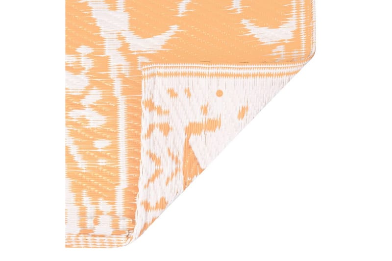 udendørstæppe 80x150 cm PP orange og hvid - Tekstiler - Tæpper - Udendørs tæpper