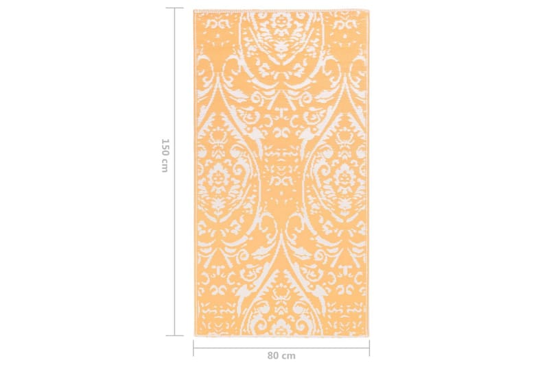 udendørstæppe 80x150 cm PP orange og hvid - Tekstiler - Tæpper - Udendørs tæpper