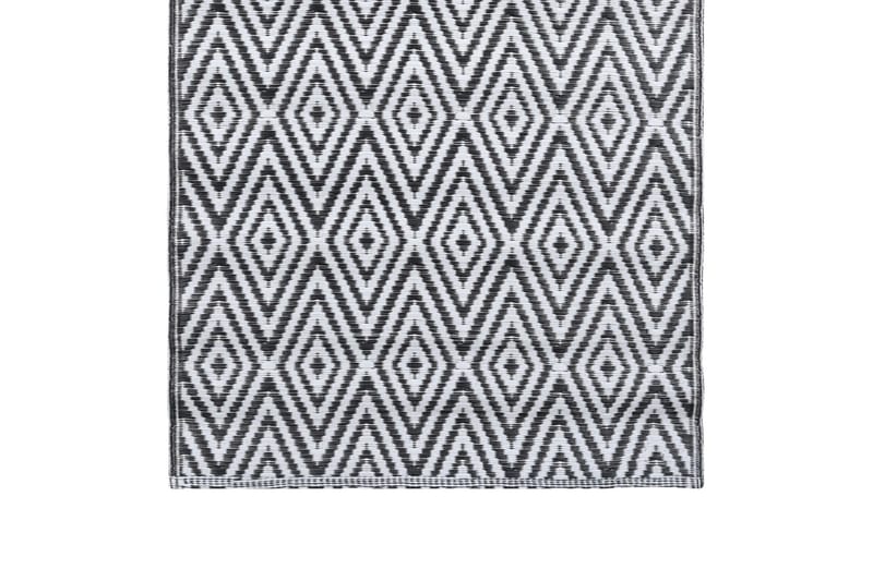 udendørstæppe 80x150 cm PP hvid og sort - Tekstiler - Tæpper - Udendørs tæpper