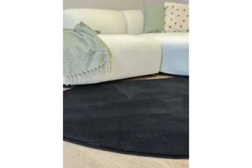 Vaskbart Tæppe Soft Shape - 200x290 cm, Sort - Tekstiler - Tæpper - Fladvævet tæppe