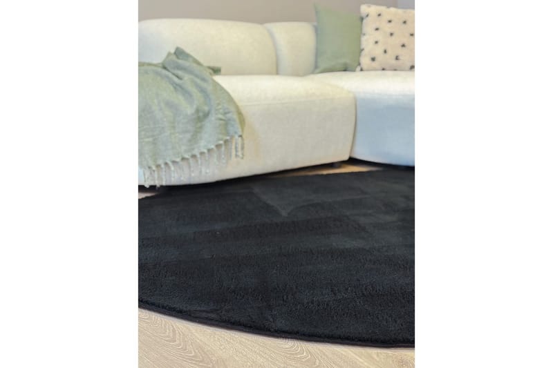 Vaskbart Tæppe Soft Shape - 200x290 cm, Sort - Tekstiler - Tæpper - Fladvævet tæppe