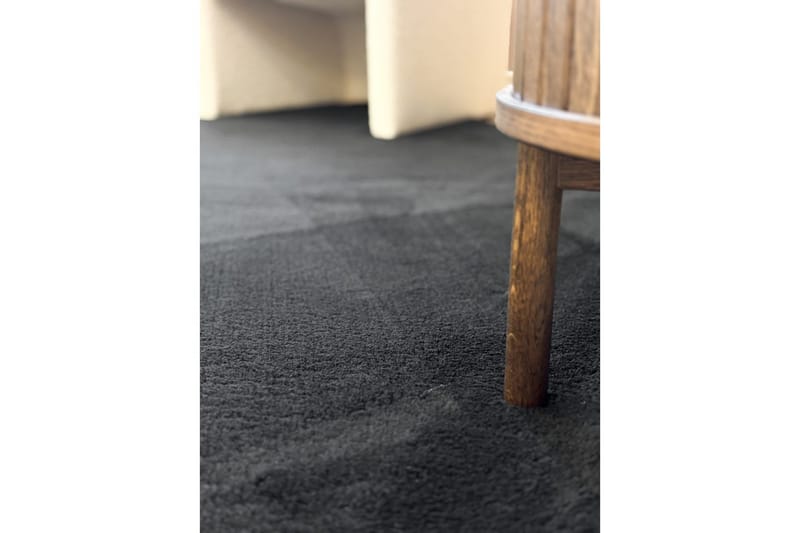 Vaskbart Tæppe Soft Shape - 200x290 cm, Sort - Tekstiler - Tæpper - Fladvævet tæppe