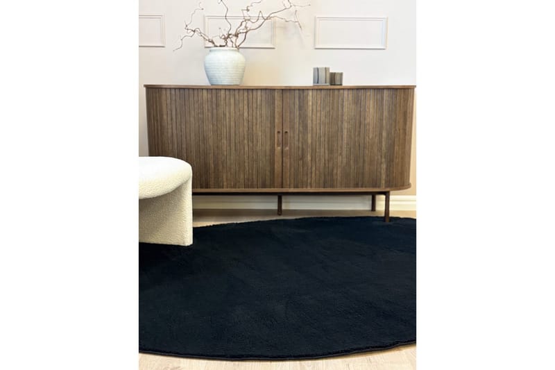 Vaskbart Tæppe Soft Shape - 200x290 cm, Sort - Tekstiler - Tæpper - Fladvævet tæppe