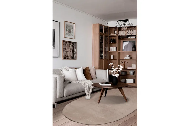 Vaskbart Tæppe Soft Shape - 240x340 cm, Greige - Tekstiler - Tæpper - Fladvævet tæppe