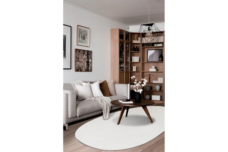 Vaskbart Tæppe Soft Shape - 240x340 cm, Hvid - Tekstiler - Tæpper - Fladvævet tæppe