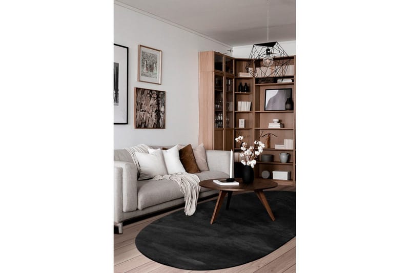 Vaskbart Tæppe Soft Shape - 240x340 cm, Sort - Tekstiler - Tæpper - Fladvævet tæppe