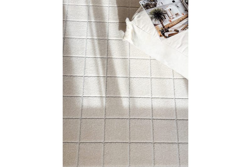 Wiltontæppe tæppe Hawaii Chess 160x230 cm, Creme - 160x230 cm, Creme - Tekstiler - Tæpper - Udendørs tæpper