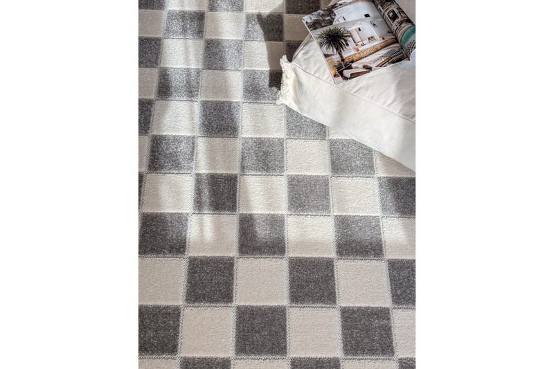 Wiltontæppe tæppe Hawaii Chess 200x200 cm, Grå - 200x200 cm, Grå - Tekstiler - Tæpper - Store tæpper