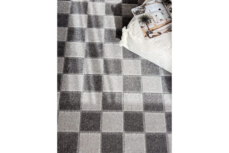 Wiltontæppe tæppe Hawaii Chess 200x200 cm, Grafit - 200x200 cm, Grafit - Tekstiler - Tæpper - Store tæpper