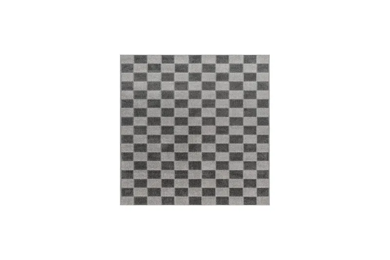 Wiltontæppe tæppe Hawaii Chess 200x200 cm, Grafit - 200x200 cm, Grafit - Tekstiler - Tæpper - Store tæpper