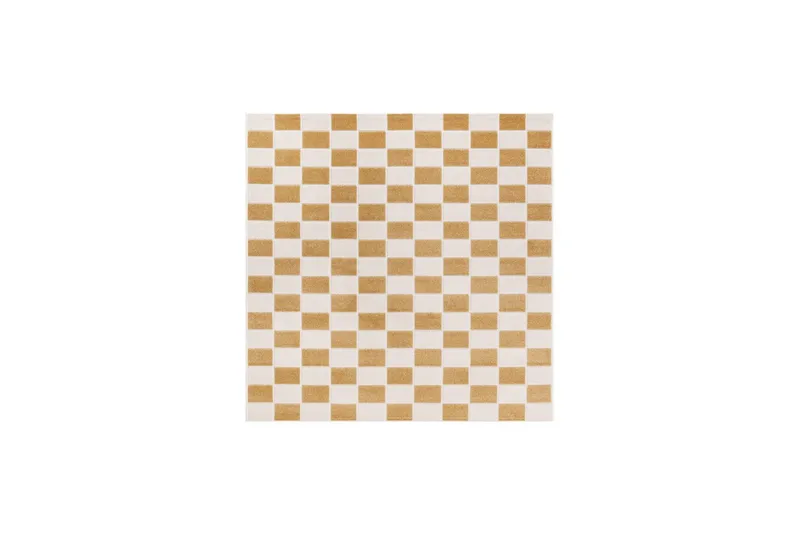 Wiltontæppe tæppe Hawaii Chess 200x200 cm, Gul - 200x200 cm, Gul - Tekstiler - Tæpper - Udendørs tæpper