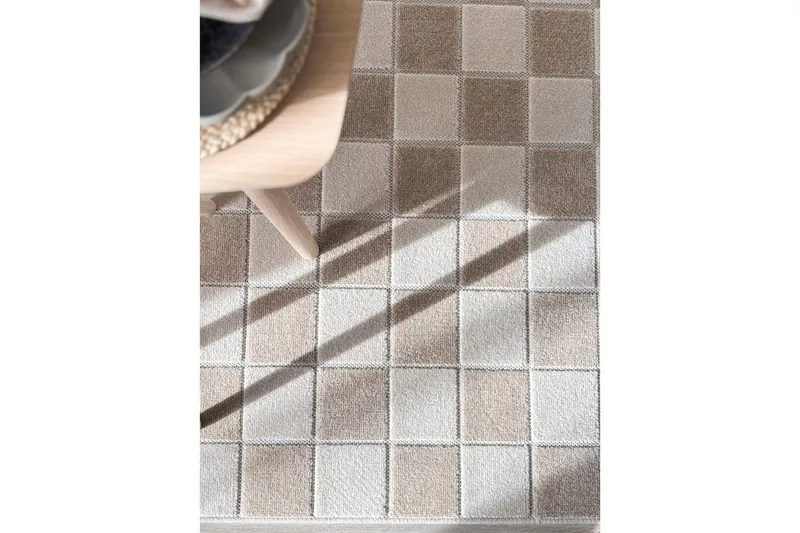 Wiltontæppe tæppe Hawaii Chess 200x200 cm, Linned - 200x200 cm, Linned - Tekstiler - Tæpper - Store tæpper