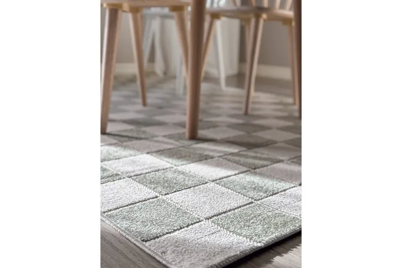 Wiltontæppe tæppe Hawaii Chess 200x290 cm, Grøn - 200x290 cm, Grøn - Tekstiler - Tæpper - Store tæpper