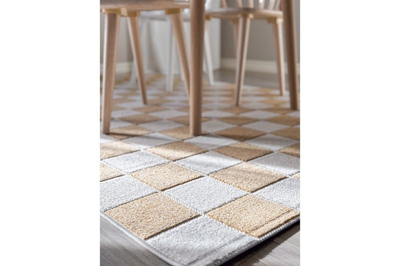 Wiltontæppe tæppe Hawaii Chess 240x240 cm, Gul - 240x240 cm, Gul - Tekstiler - Tæpper - Udendørs tæpper