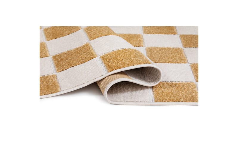 Wiltontæppe tæppe Hawaii Chess 240x240 cm, Gul - 240x240 cm, Gul - Tekstiler - Tæpper - Udendørs tæpper