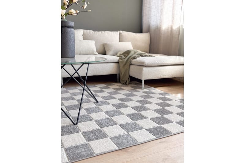 Wiltontæppe tæppe Hawaii Chess 240x340 cm, Grå - 240x340 cm, Grå - Tekstiler - Tæpper - Udendørs tæpper