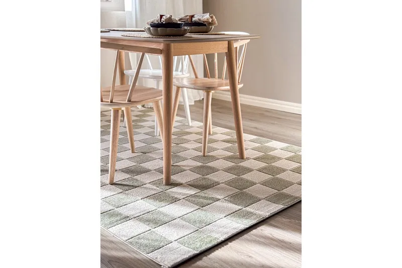 Wiltontæppe tæppe Hawaii Chess 240x340 cm, Grøn - 240x340 cm, Grøn - Tekstiler - Tæpper - Store tæpper