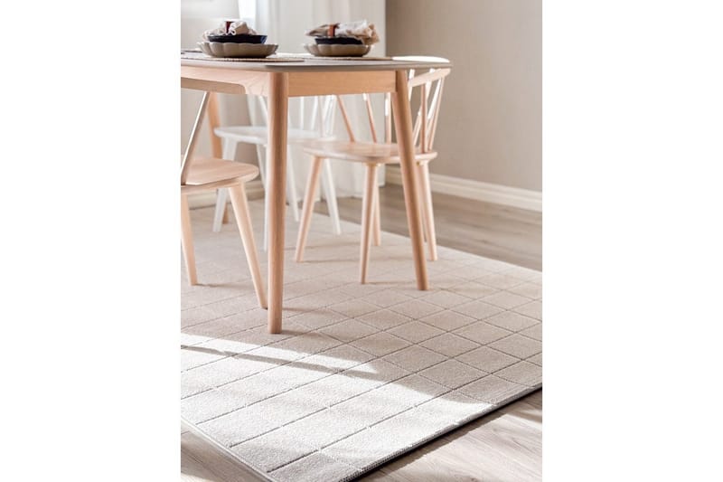 Wiltontæppe tæppe Hawaii Chess 280x280 cm, Creme - 280x280 cm, Creme - Tekstiler - Tæpper - Udendørs tæpper