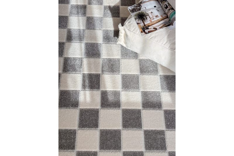 Wiltontæppe tæppe Hawaii Chess 280x280 cm, Grå - 280x280 cm, Grå - Tekstiler - Tæpper - Udendørs tæpper