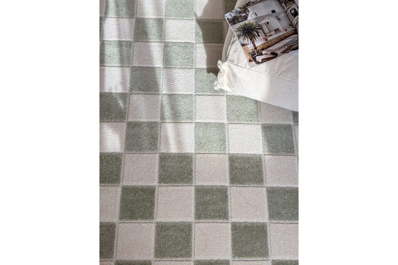 Wiltontæppe tæppe Hawaii Chess 280x280 cm, Grøn - 280x280 cm, Grøn - Tekstiler - Tæpper - Udendørs tæpper