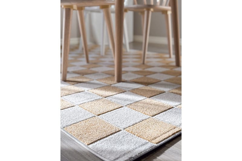 Wiltontæppe tæppe Hawaii Chess 280x280 cm, Gul - 280x280 cm, Gul - Tekstiler - Tæpper - Udendørs tæpper