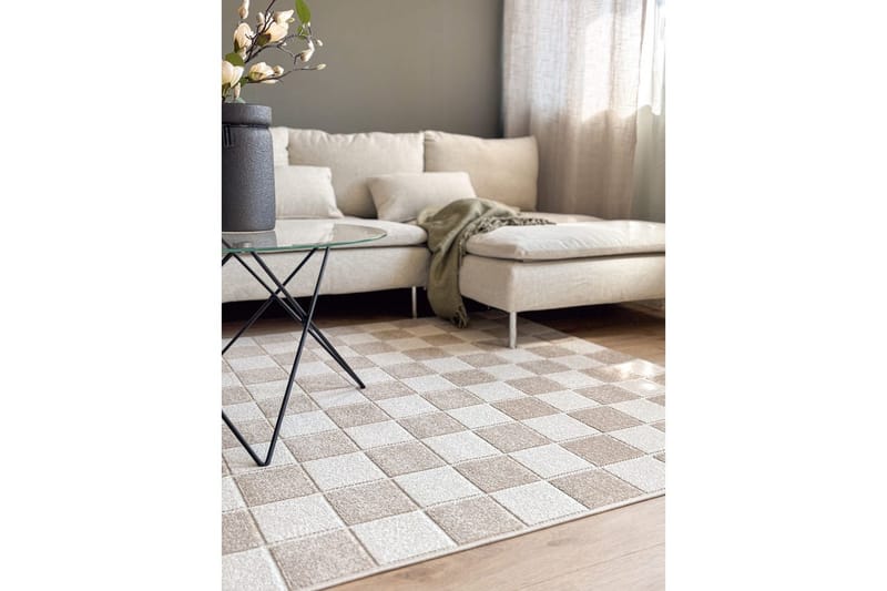 Wiltontæppe tæppe Hawaii Chess 280x280 cm, Linned - 280x280 cm, Linned - Tekstiler - Tæpper - Udendørs tæpper