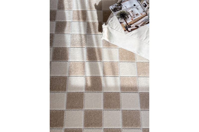 Wiltontæppe tæppe Hawaii Chess 280x280 cm, Linned - 280x280 cm, Linned - Tekstiler - Tæpper - Udendørs tæpper