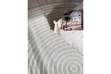 Wiltontæppe tæppe Hawaii Cirkel 200x200 cm, Grøn - 200x200 cm, Grøn - Tekstiler - Tæpper - Store tæpper