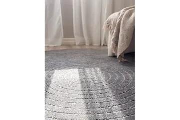 Wiltontæppe tæppe Hawaii Cirkel 200x200 cm, Grafit - 200x200 cm, Grafit - Tekstiler - Tæpper - Store tæpper