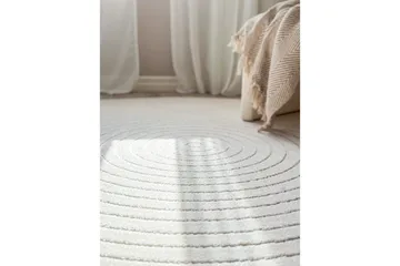 Wiltontæppe tæppe Hawaii Cirkel 240x240 cm, Creme - 240x240 cm, Creme - Tekstiler - Tæpper - Store tæpper