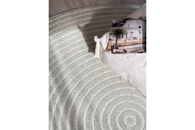 Wiltontæppe tæppe Hawaii Cirkel 240x240 cm, Grøn - 240x240 cm, Grøn - Tekstiler - Tæpper - Udendørs tæpper