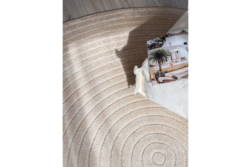 Wiltontæppe tæppe Hawaii Cirkel 240x240 cm, Linned - 240x240 cm, Linned - Tekstiler - Tæpper - Udendørs tæpper