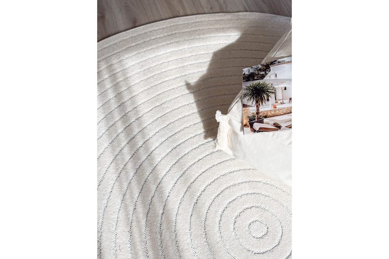 Wiltontæppe tæppe Hawaii Cirkel 280x280 cm, Creme - 280x280 cm, Creme - Tekstiler - Tæpper - Udendørs tæpper