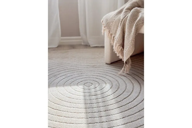 Wiltontæppe tæppe Hawaii Cirkel 280x280 cm, Linned - 280x280 cm, Linned - Tekstiler - Tæpper - Udendørs tæpper