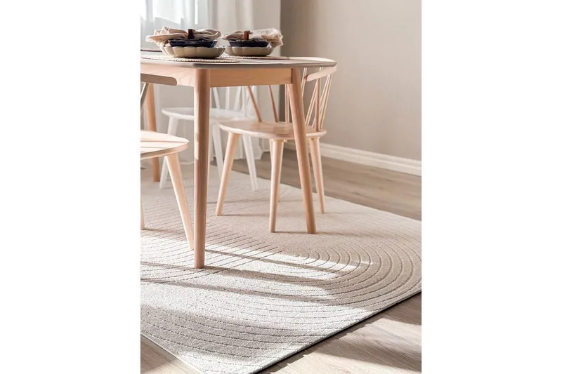 Wiltontæppe tæppe Hawaii Form 200x200 cm, Creme - 200x200 cm, Creme - Tekstiler - Tæpper - Udendørs tæpper