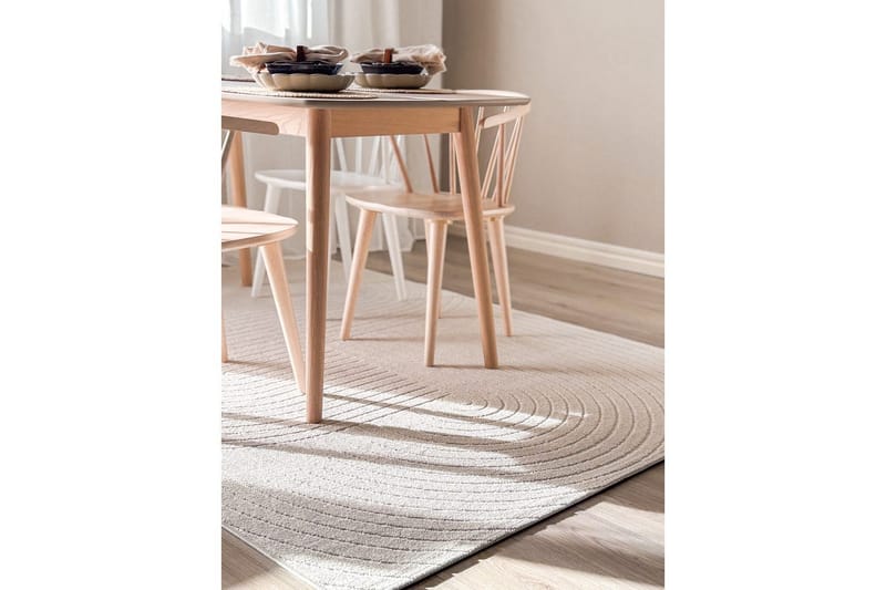 Wiltontæppe tæppe Hawaii Form 200x290 cm, Creme - 200x290 cm, Creme - Tekstiler - Tæpper - Udendørs tæpper