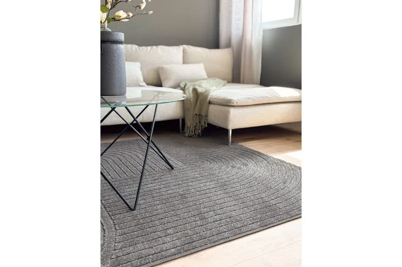 Wiltontæppe tæppe Hawaii Form 200x290 cm, Grafit - 200x290 cm, Grafit - Tekstiler - Tæpper - Udendørs tæpper