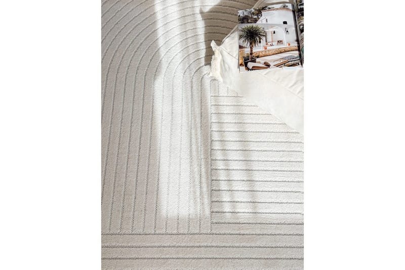 Wiltontæppe tæppe Hawaii Form 240x240 cm, Creme - 240x240 cm, Creme - Tekstiler - Tæpper - Udendørs tæpper