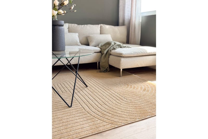 Wiltontæppe tæppe Hawaii Form 240x240 cm, Gul - 240x240 cm, Gul - Tekstiler - Tæpper - Udendørs tæpper
