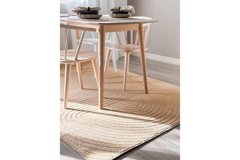 Wiltontæppe tæppe Hawaii Form 240x240 cm, Gul - 240x240 cm, Gul - Tekstiler - Tæpper - Udendørs tæpper