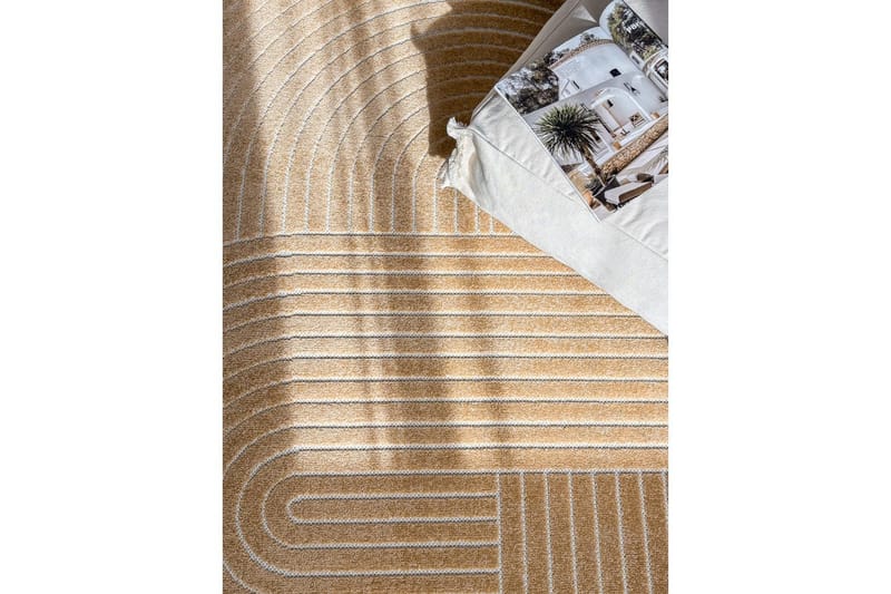 Wiltontæppe tæppe Hawaii Form 240x340 cm, Gul - 240x340 cm, Gul - Tekstiler - Tæpper - Udendørs tæpper