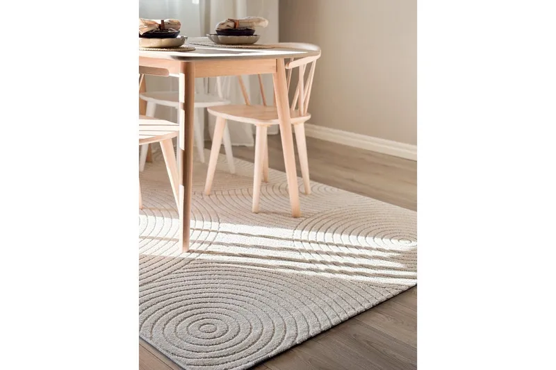 Wiltontæppe tæppe Hawaii Trend 200x200 cm, Creme - 200x200 cm, Creme - Tekstiler - Tæpper - Udendørs tæpper