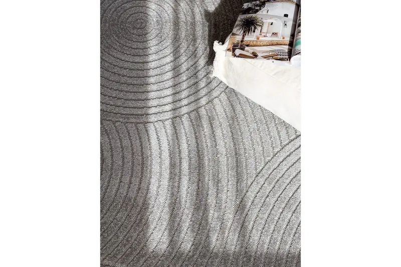 Wiltontæppe tæppe Hawaii Trend 200x200 cm, Grå - 200x200 cm, Grå - Tekstiler - Tæpper - Udendørs tæpper