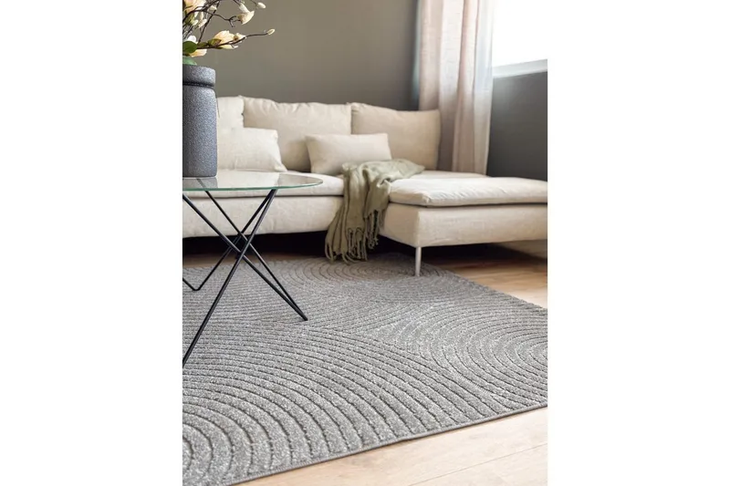 Wiltontæppe tæppe Hawaii Trend 200x200 cm, Grå - 200x200 cm, Grå - Tekstiler - Tæpper - Udendørs tæpper