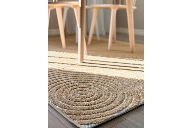 Wiltontæppe tæppe Hawaii Trend 200x200 cm, Gul - 200x200 cm, Gul - Tekstiler - Tæpper - Udendørs tæpper