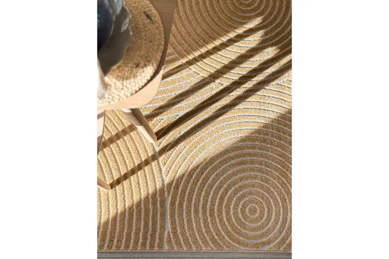 Wiltontæppe tæppe Hawaii Trend 200x200 cm, Gul - 200x200 cm, Gul - Tekstiler - Tæpper - Udendørs tæpper