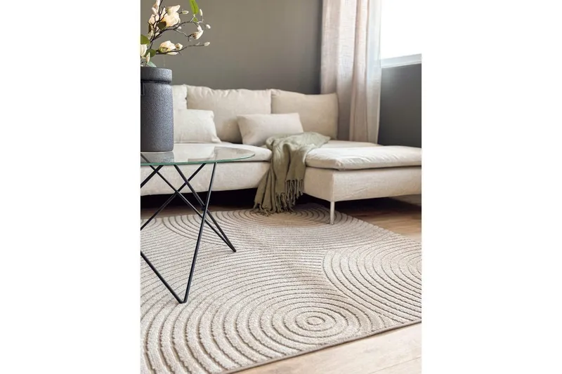 Wiltontæppe tæppe Hawaii Trend 200x200 cm, Linned - 200x200 cm, Linned - Tekstiler - Tæpper - Udendørs tæpper