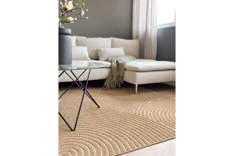Wiltontæppe tæppe Hawaii Trend 200x290 cm, Gul - 200x290 cm, Gul - Tekstiler - Tæpper - Udendørs tæpper